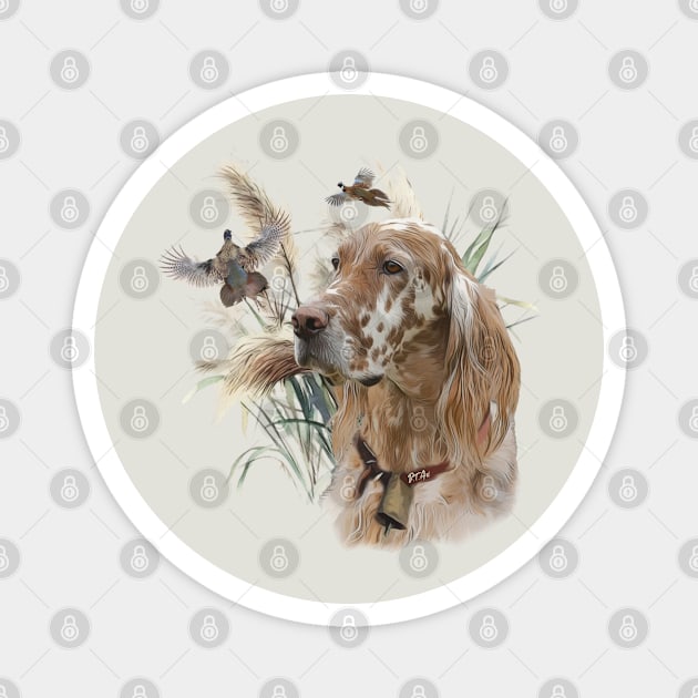 English Setter Art Magnet by German Wirehaired Pointer 